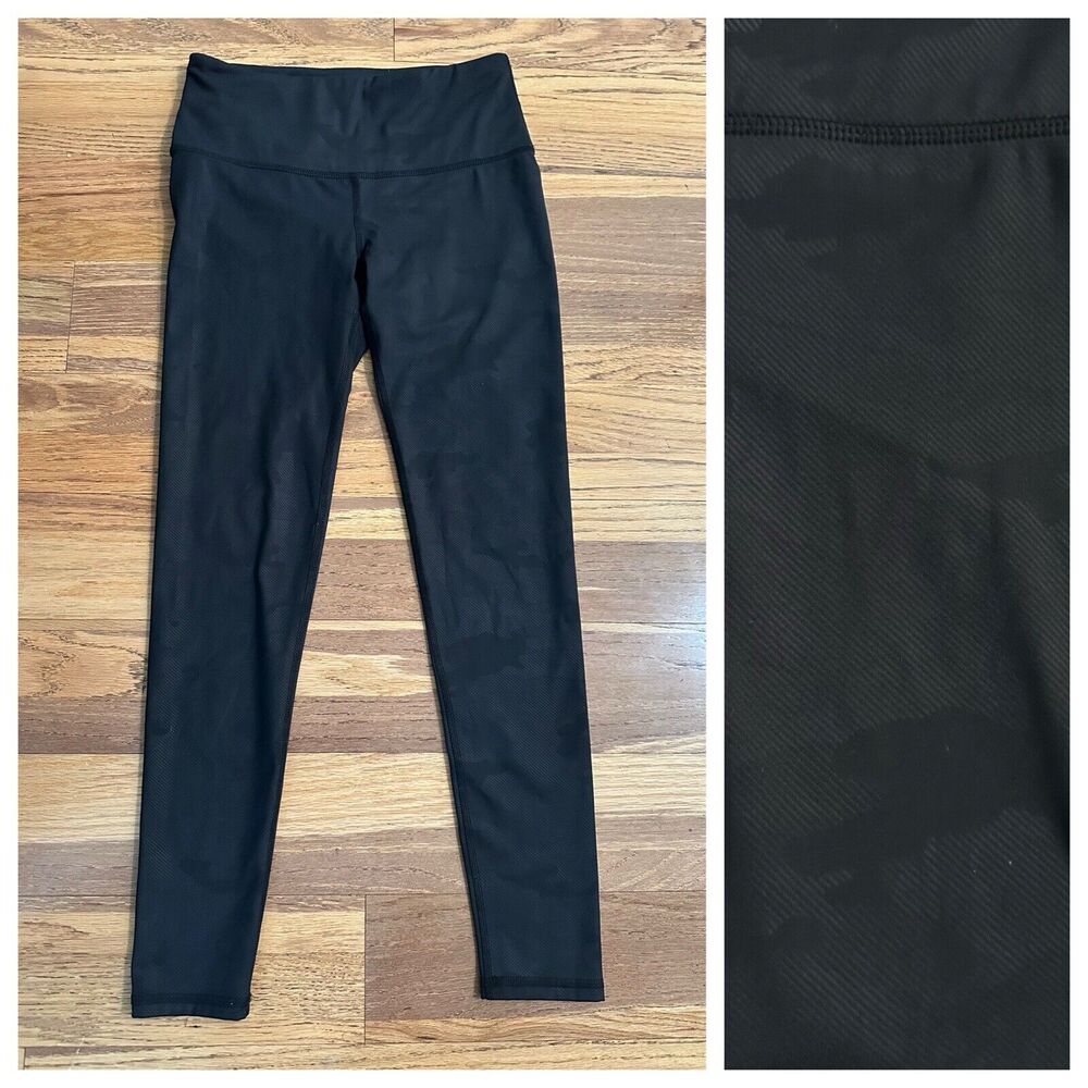 NOLI Black Ankle Length‎ Leggings, Subtle Camouflage, Medium